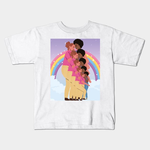 Lesbian Love Pride Rainbow Kids T-Shirt by Santag